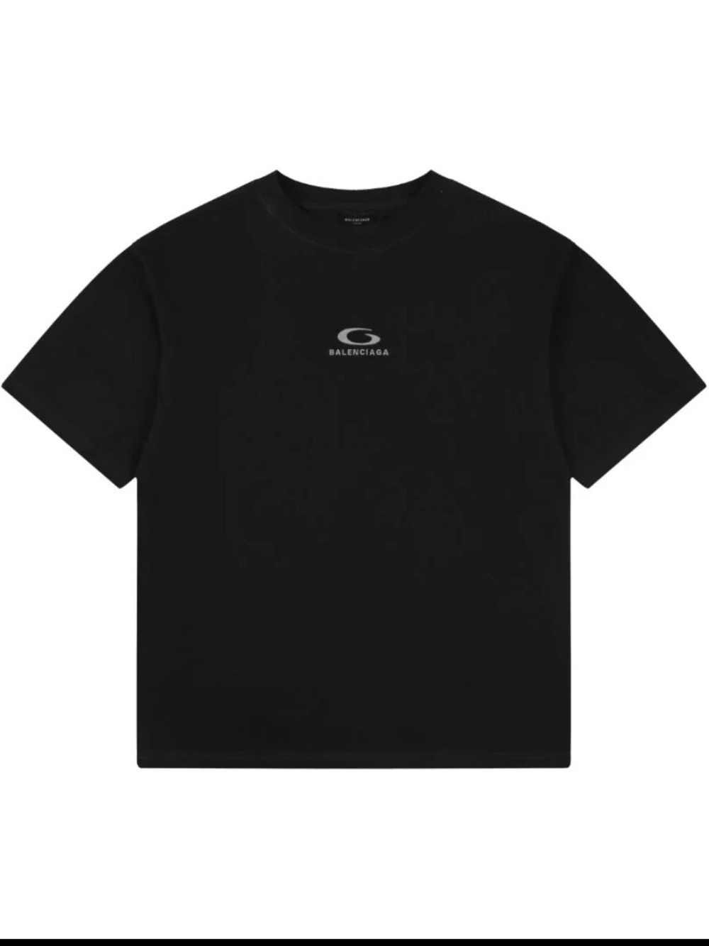 New! Balenciaga Black Loop Logo Crewneck Tee